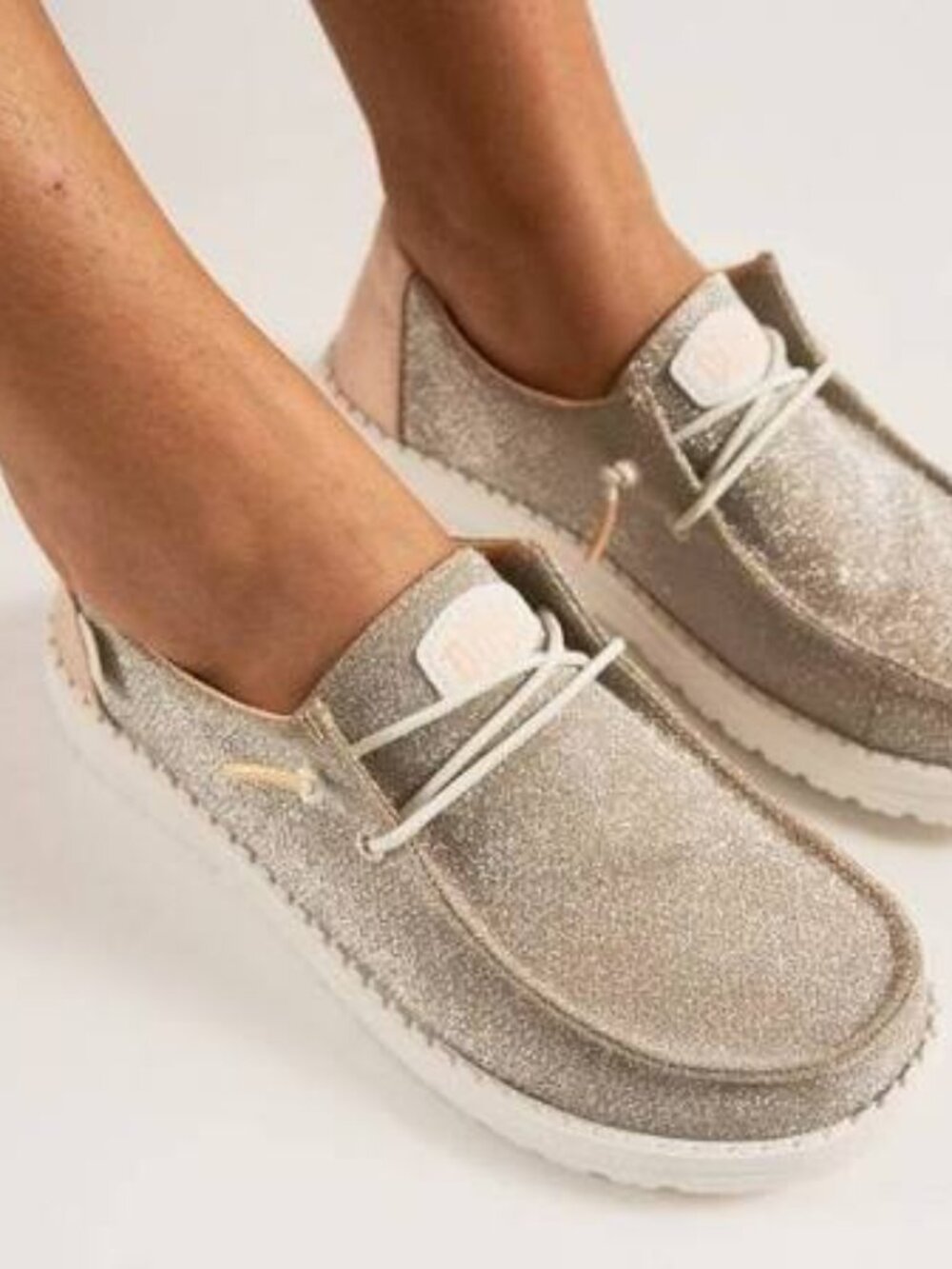 Hey Dude Wendy Metallic Sparkle Gold Slip-Ons- SKU: 41082-710